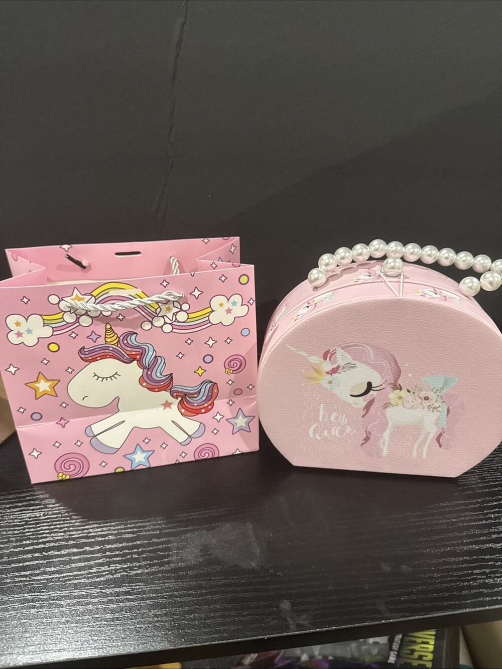 Unicorn Box Hair Accessories Set Hair Ties, Clips &Bow
